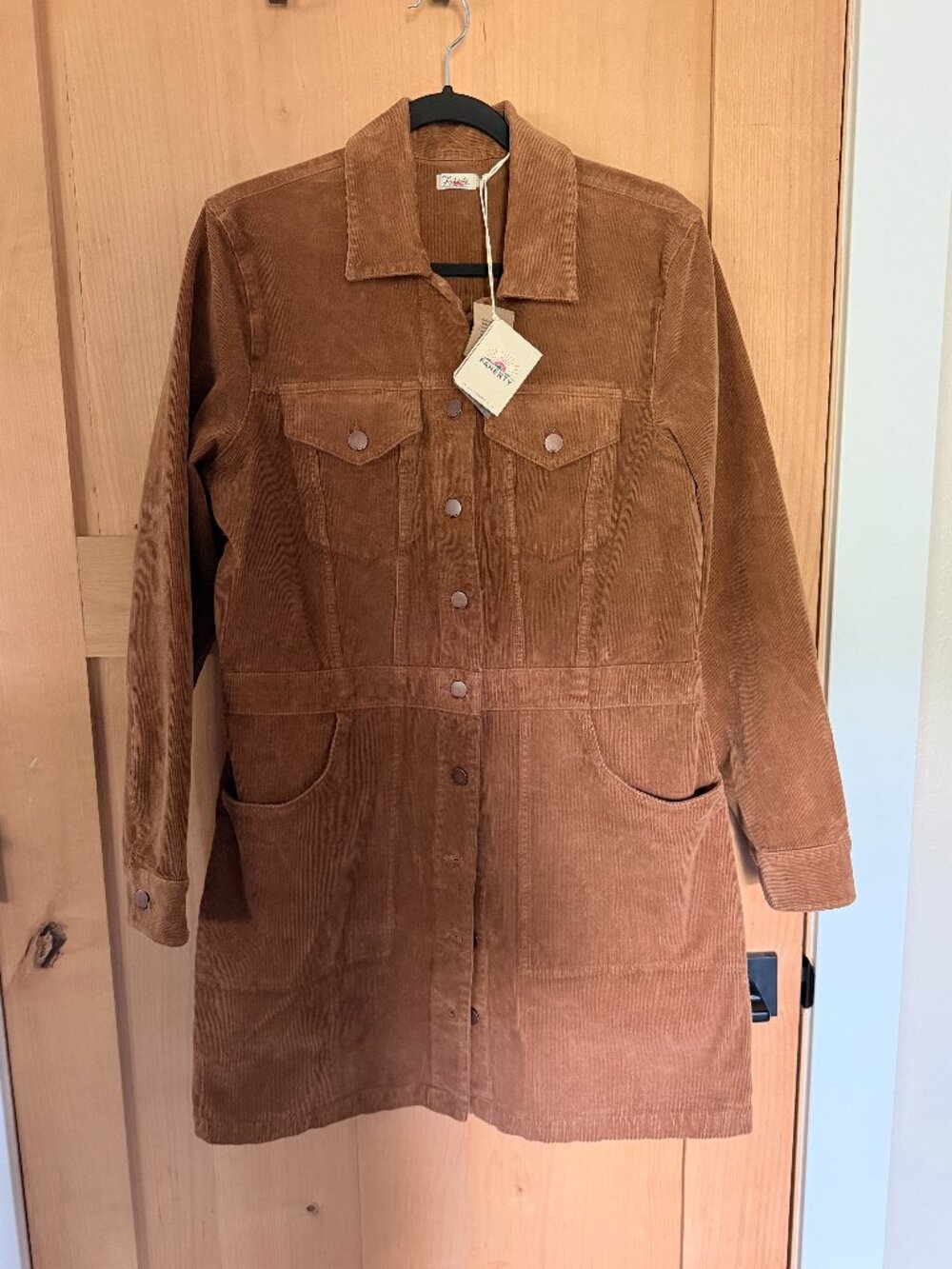 Faherty Corduroy Michelle Long Sleeve Dress NWT